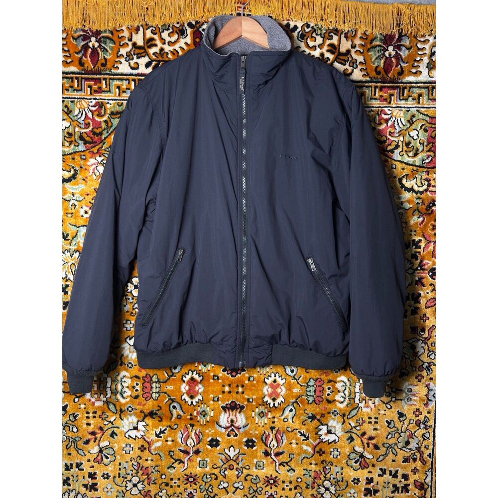 L.L. Bean Dark Charcoal Warm-Up Jacket Mid-00s sz XL